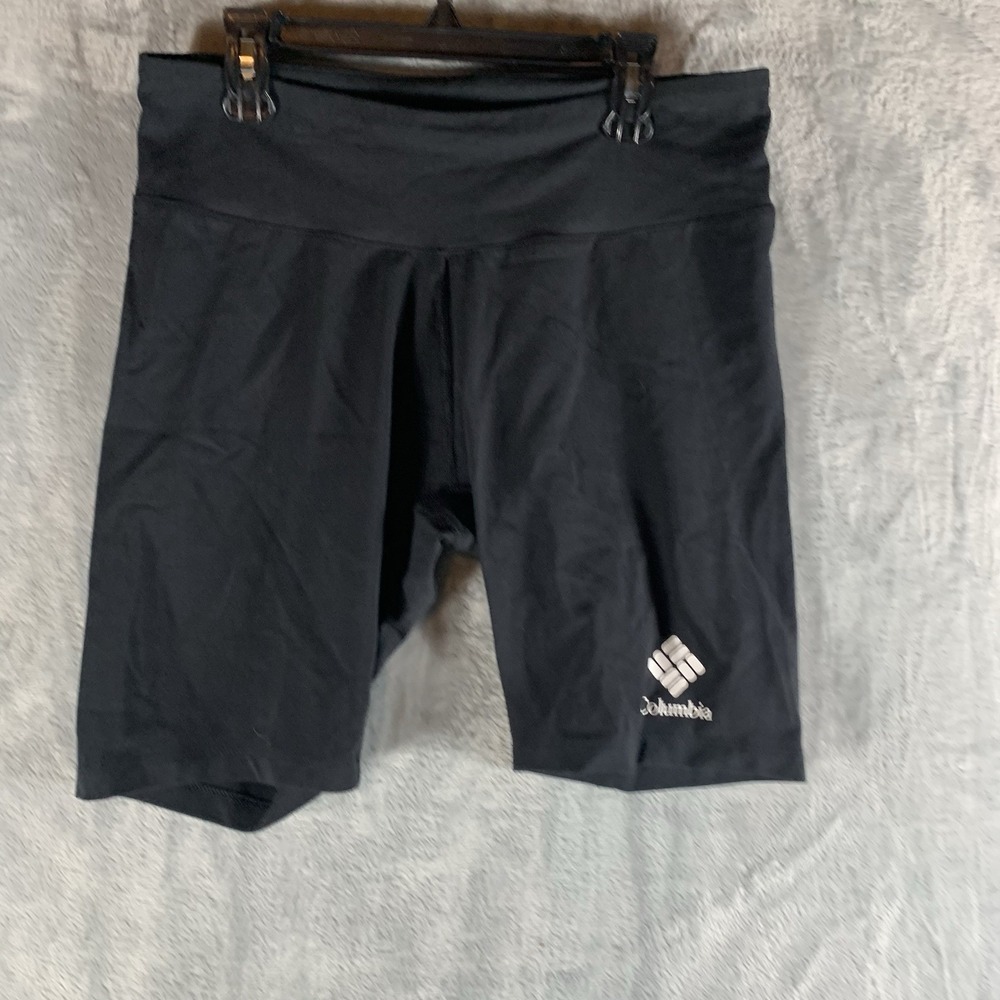Columbia Women's BIker Short L Trek 1/2 TIght Inseam 9" Black Pocket Gym Hiking
